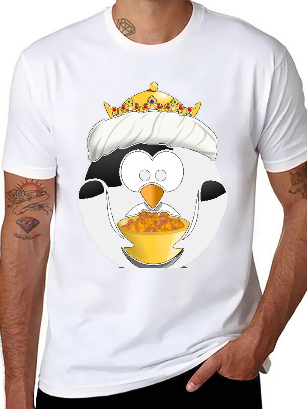 Funny Penguin King Graphic T-Shirt