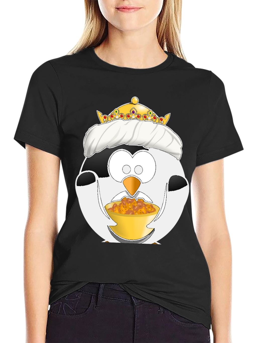 Funny Penguin King Graphic T-Shirt
