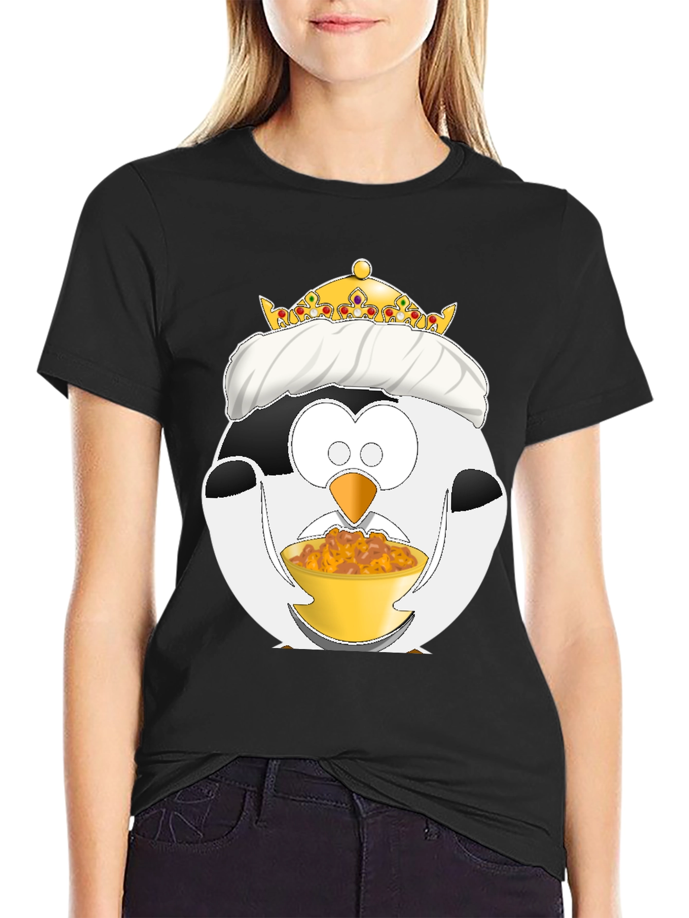 Funny Penguin King Graphic T-Shirt