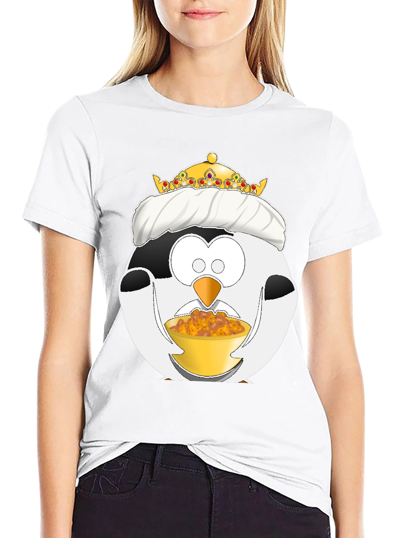 Funny Penguin King Graphic T-Shirt