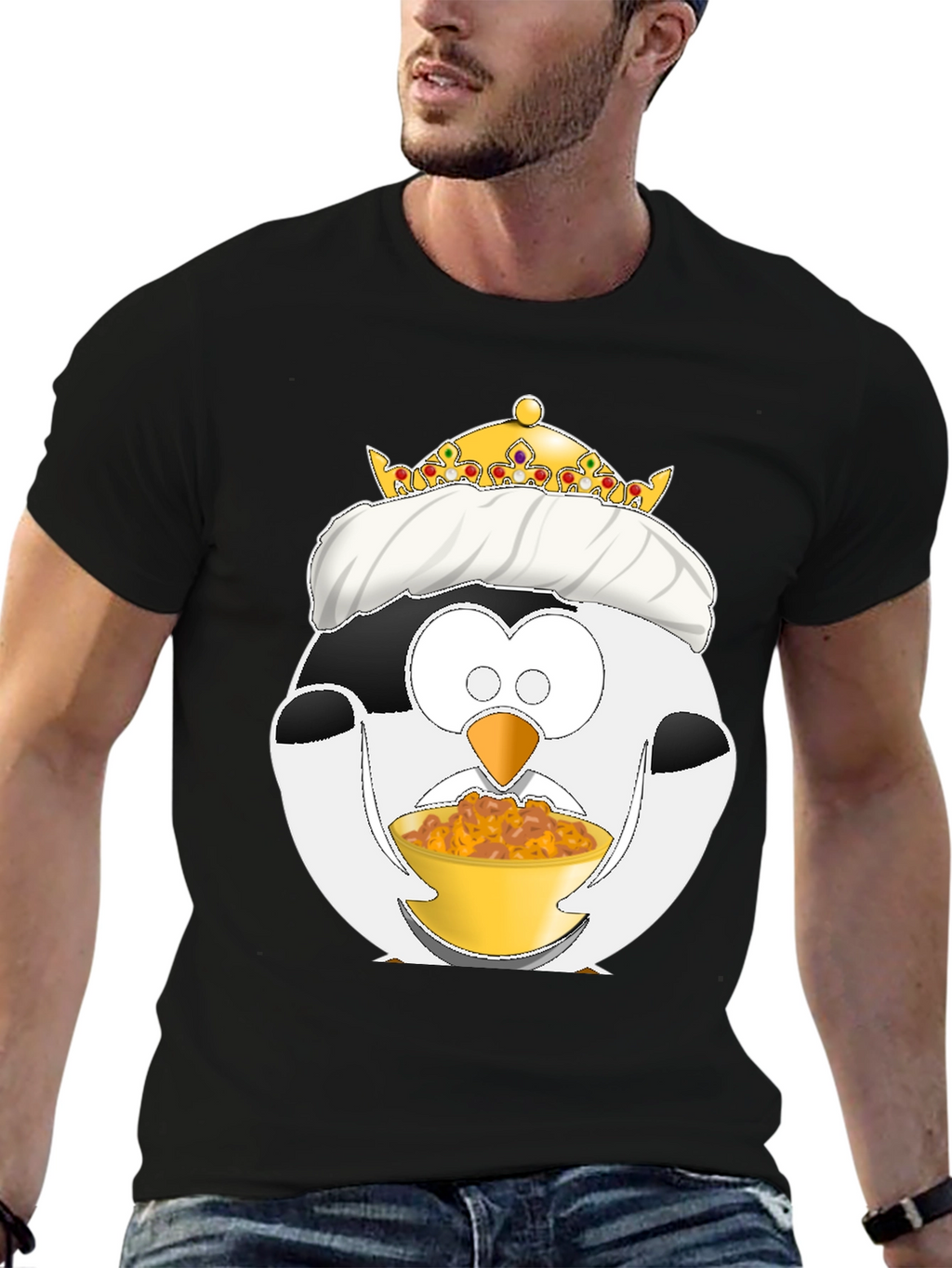Funny Penguin King Graphic T-Shirt