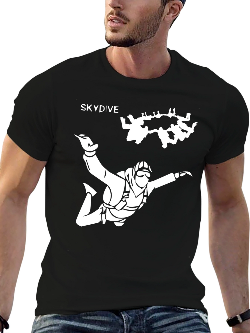 Skydive Graphic Black T-Shirt