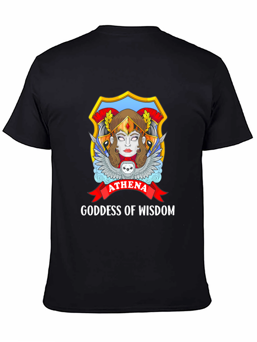 Athena Goddess of Wisdom Black T-Shirt