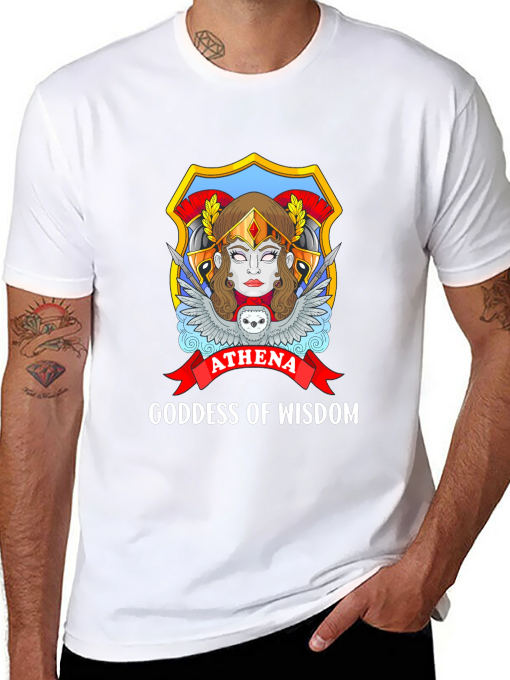 Athena Goddess of Wisdom Black T-Shirt