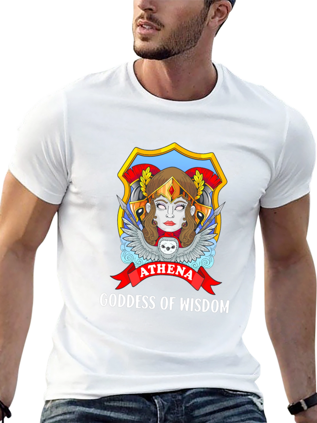 Athena Goddess of Wisdom Black T-Shirt