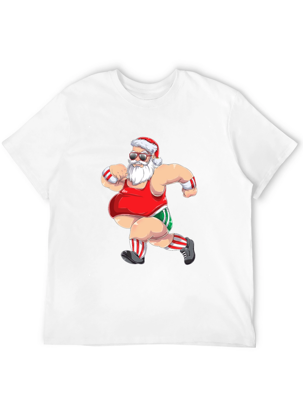 Running Santa Graphic T-Shirt - Black