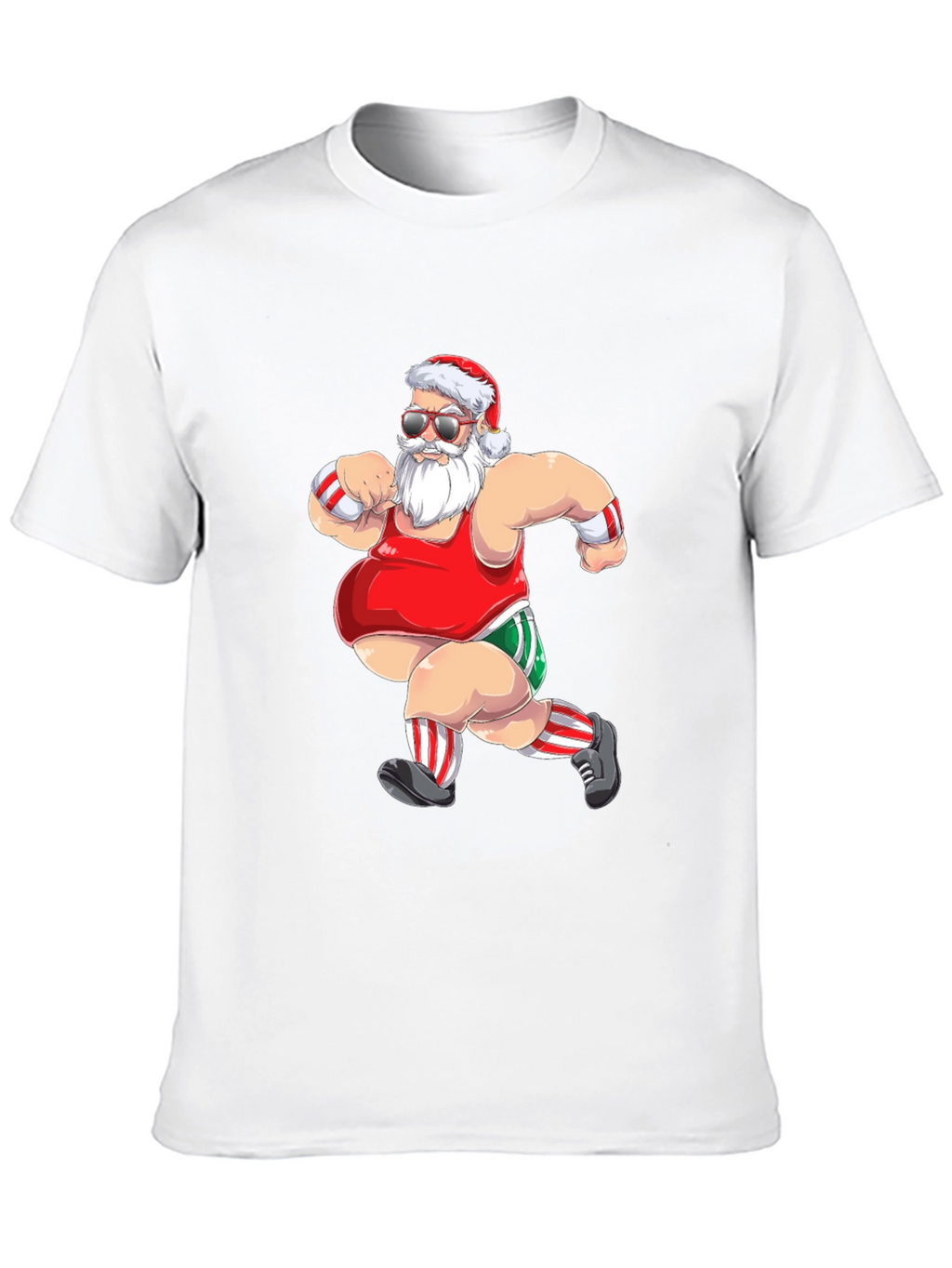 Running Santa Graphic T-Shirt - Black