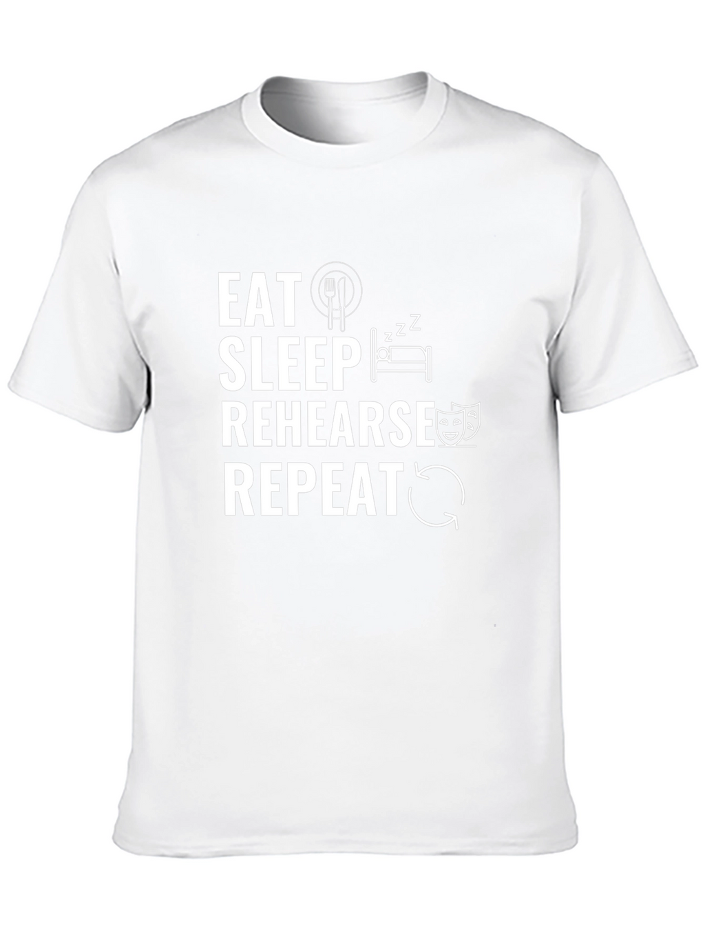 Eat Sleep Rehearse Repeat Black T-Shirt