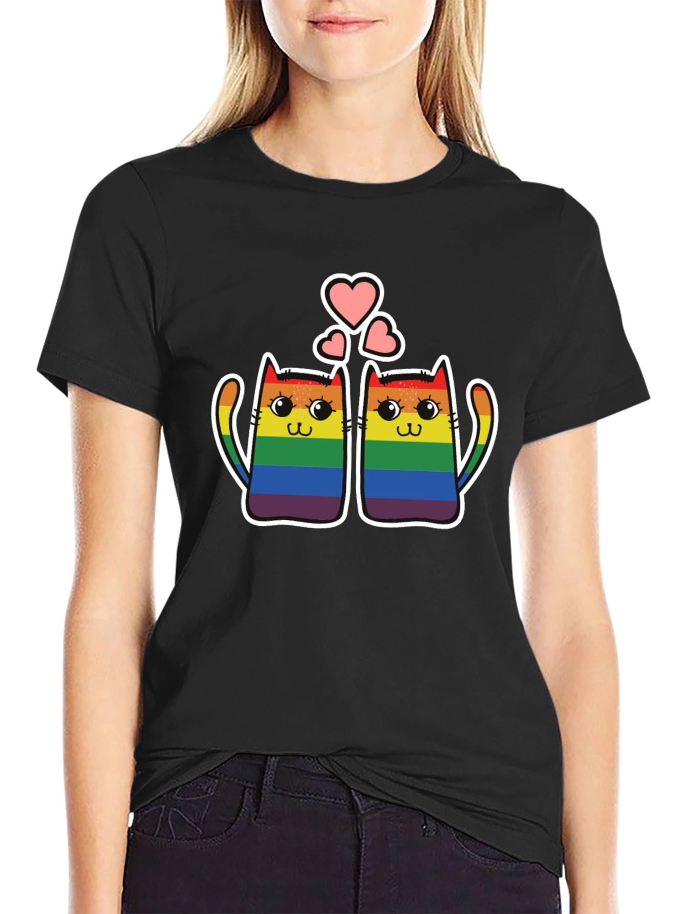 LGBT Pride Cats T-Shirt - Rainbow Love