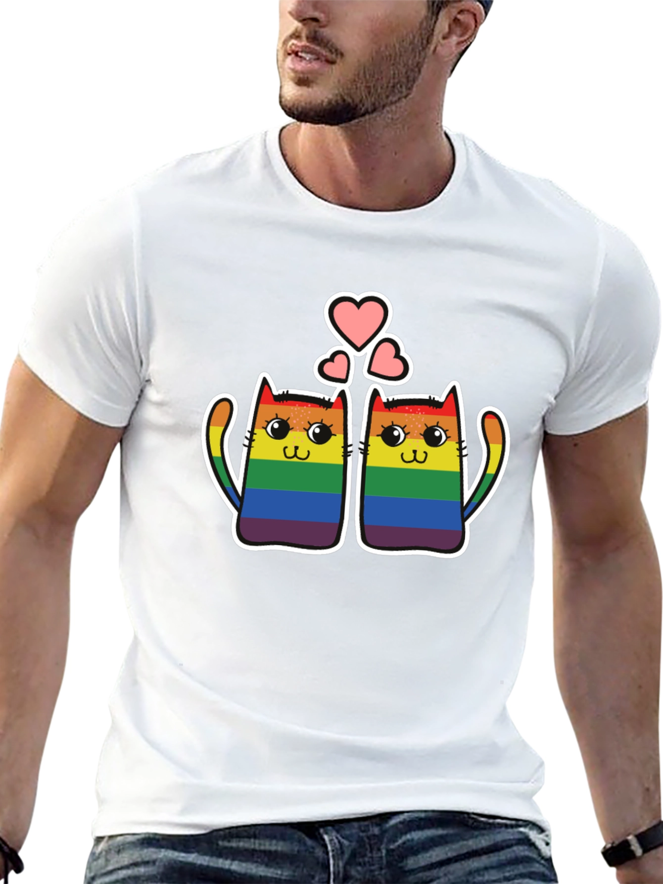 LGBT Pride Cats T-Shirt - Rainbow Love