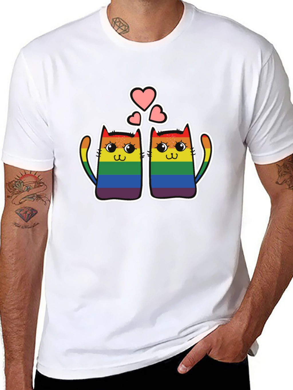 LGBT Pride Cats T-Shirt - Rainbow Love