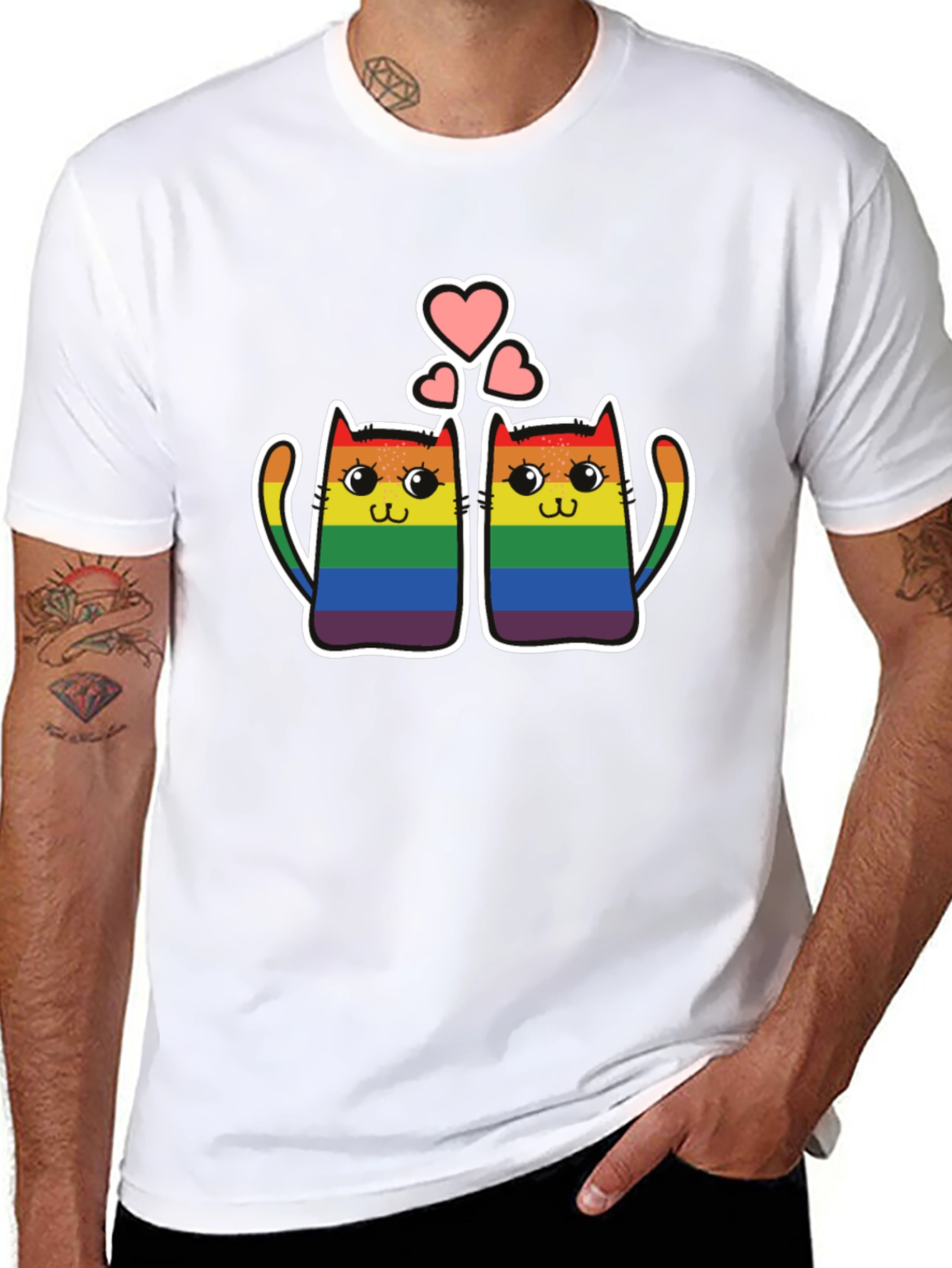 LGBT Pride Cats T-Shirt - Rainbow Love