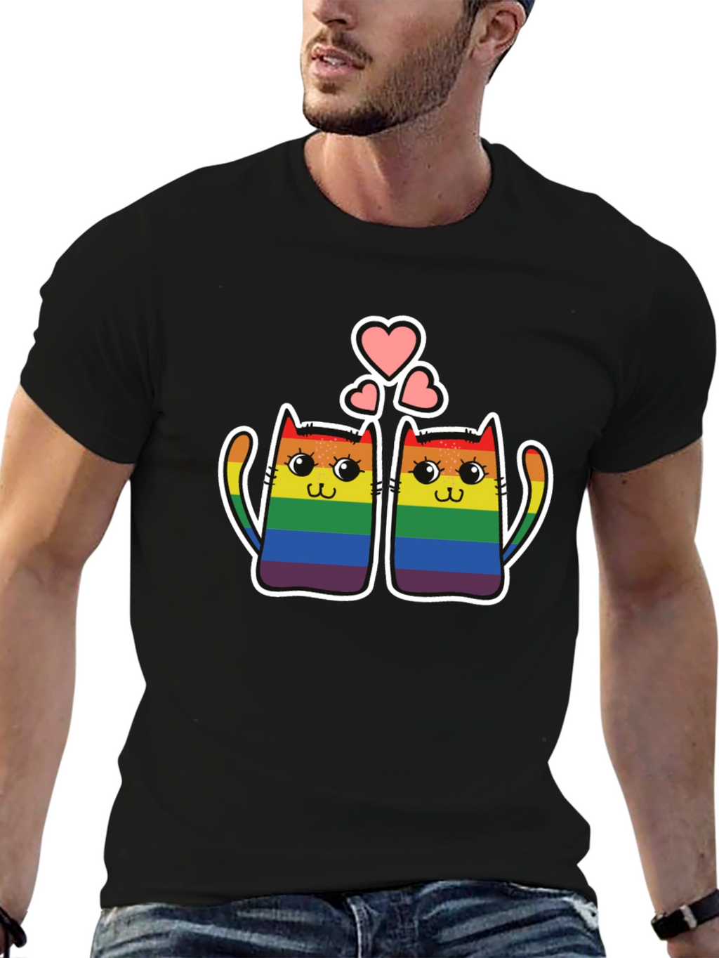 LGBT Pride Cats T-Shirt - Rainbow Love