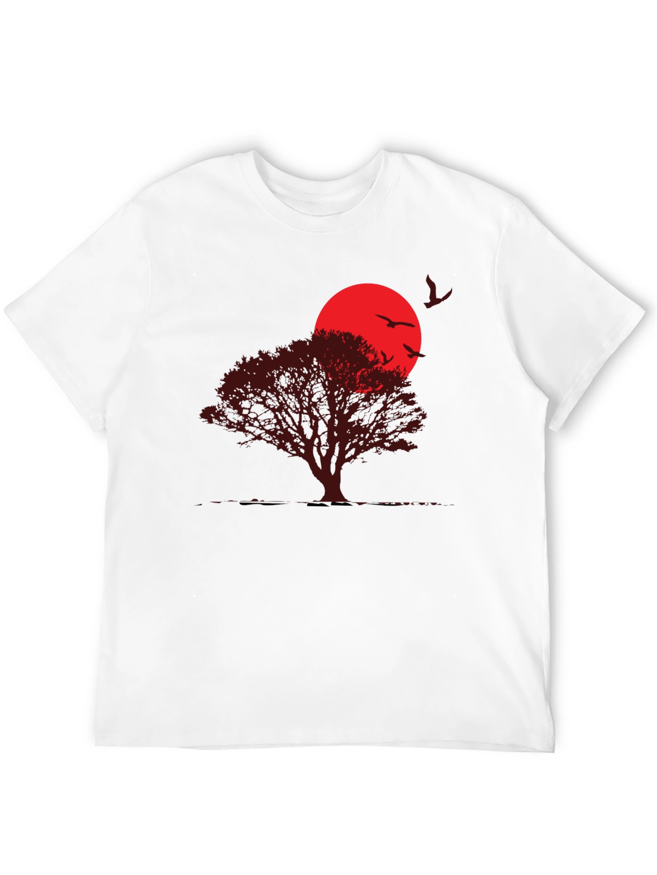 Sunset Tree Graphic T-Shirt - Black