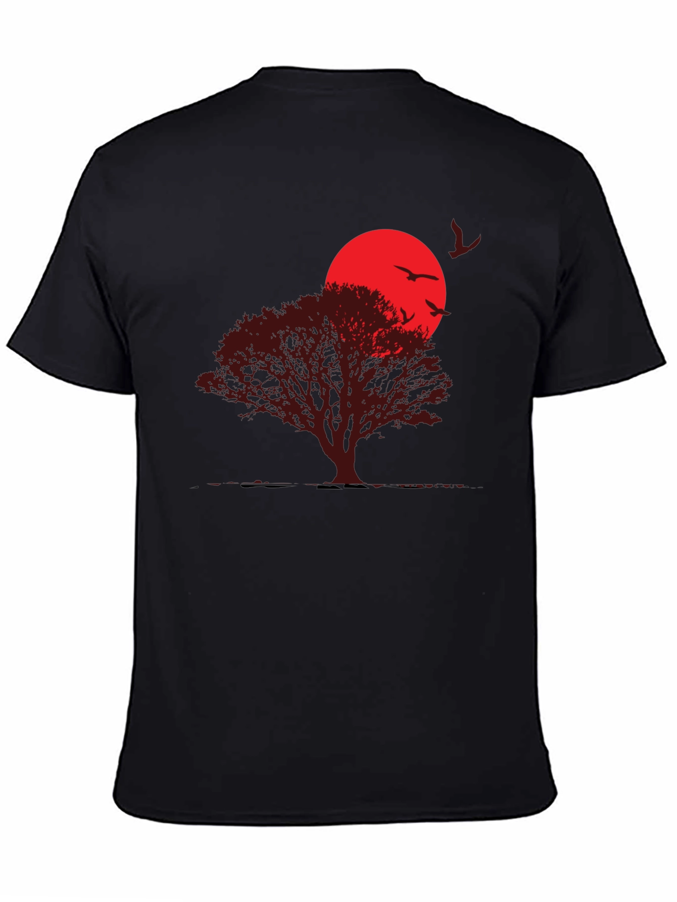Sunset Tree Graphic T-Shirt - Black
