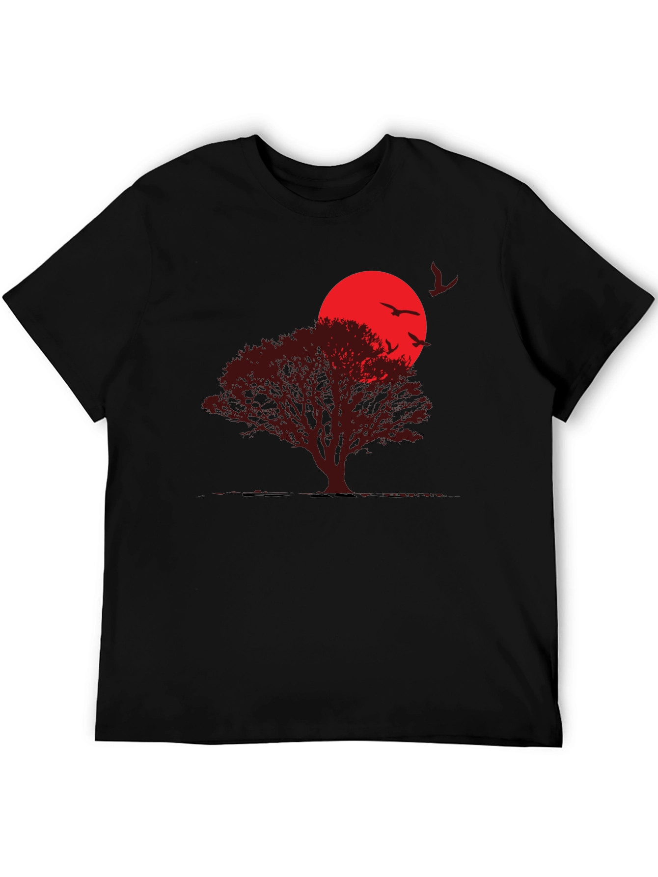 Sunset Tree Graphic T-Shirt - Black