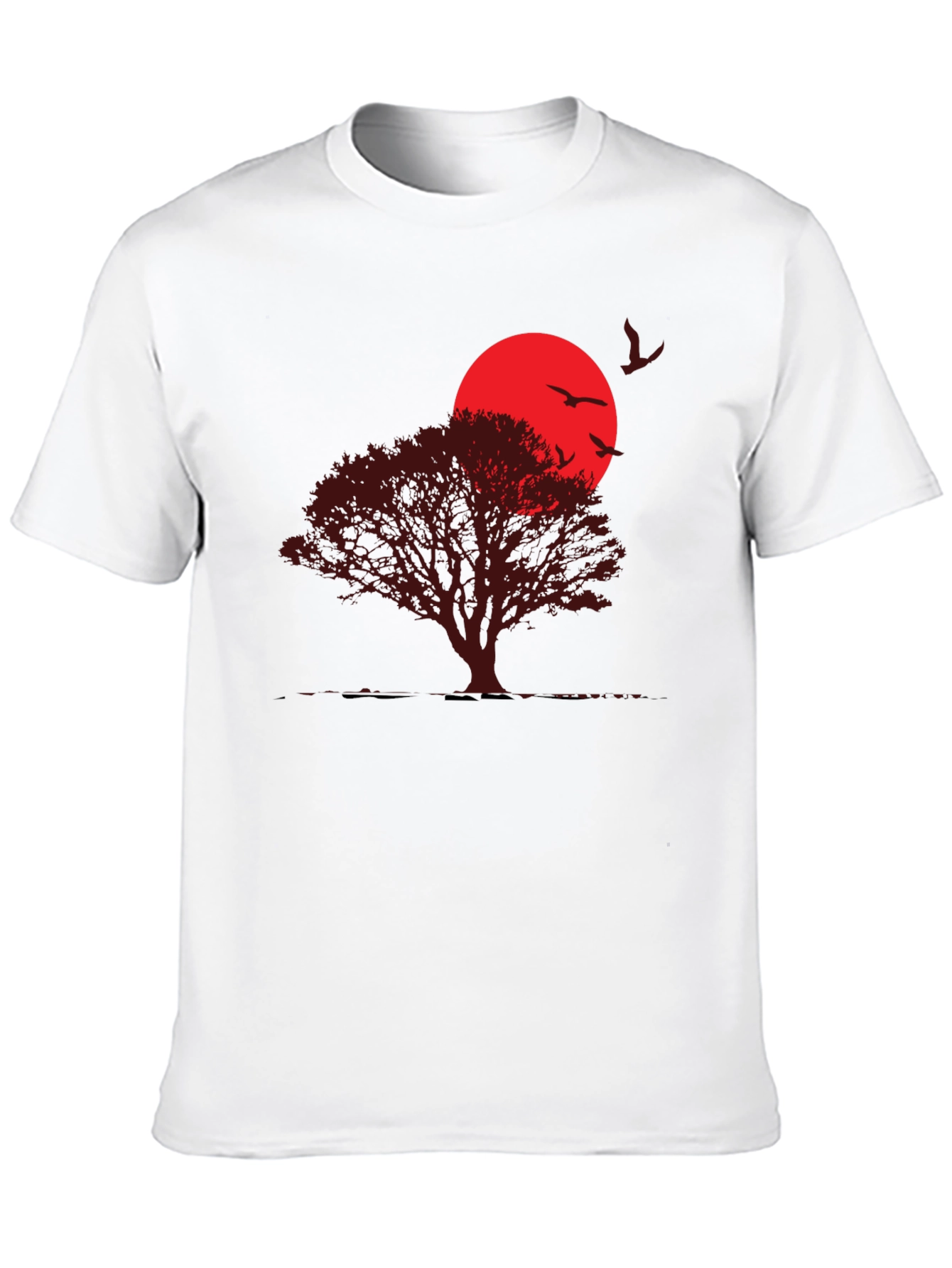 Sunset Tree Graphic T-Shirt - Black