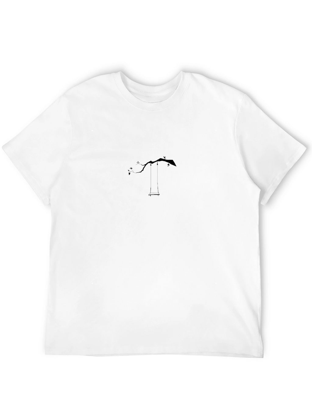 Mens Black T-Shirt - Minimalist Swing Design