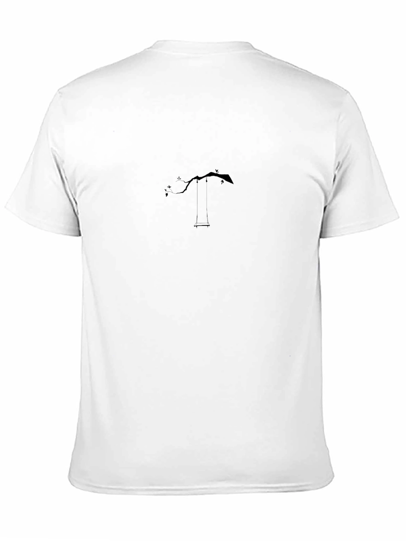 Mens Black T-Shirt - Minimalist Swing Design