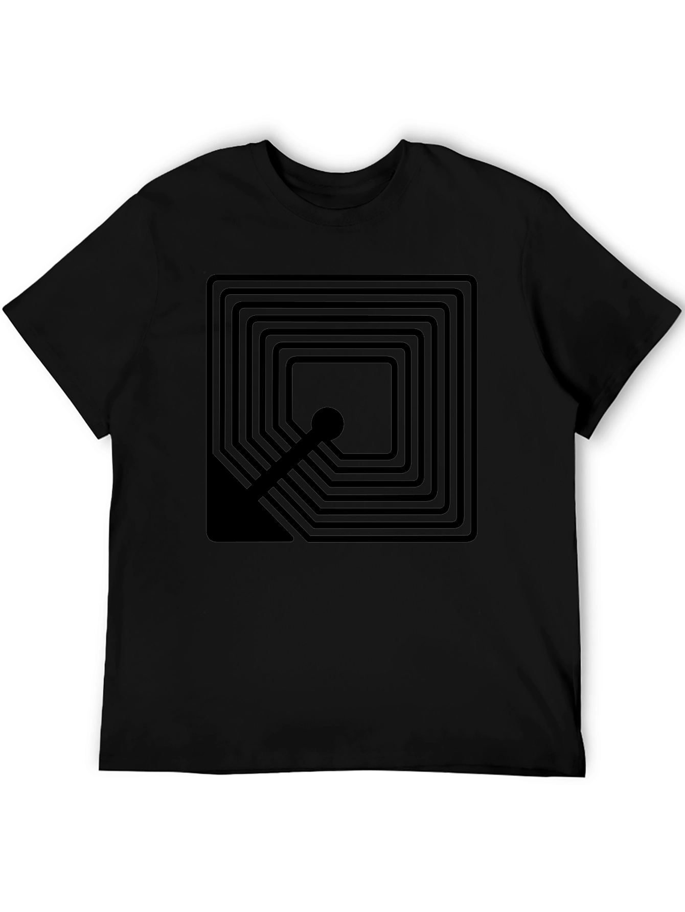 Geometric Square Graphic T-Shirt - Modern Design