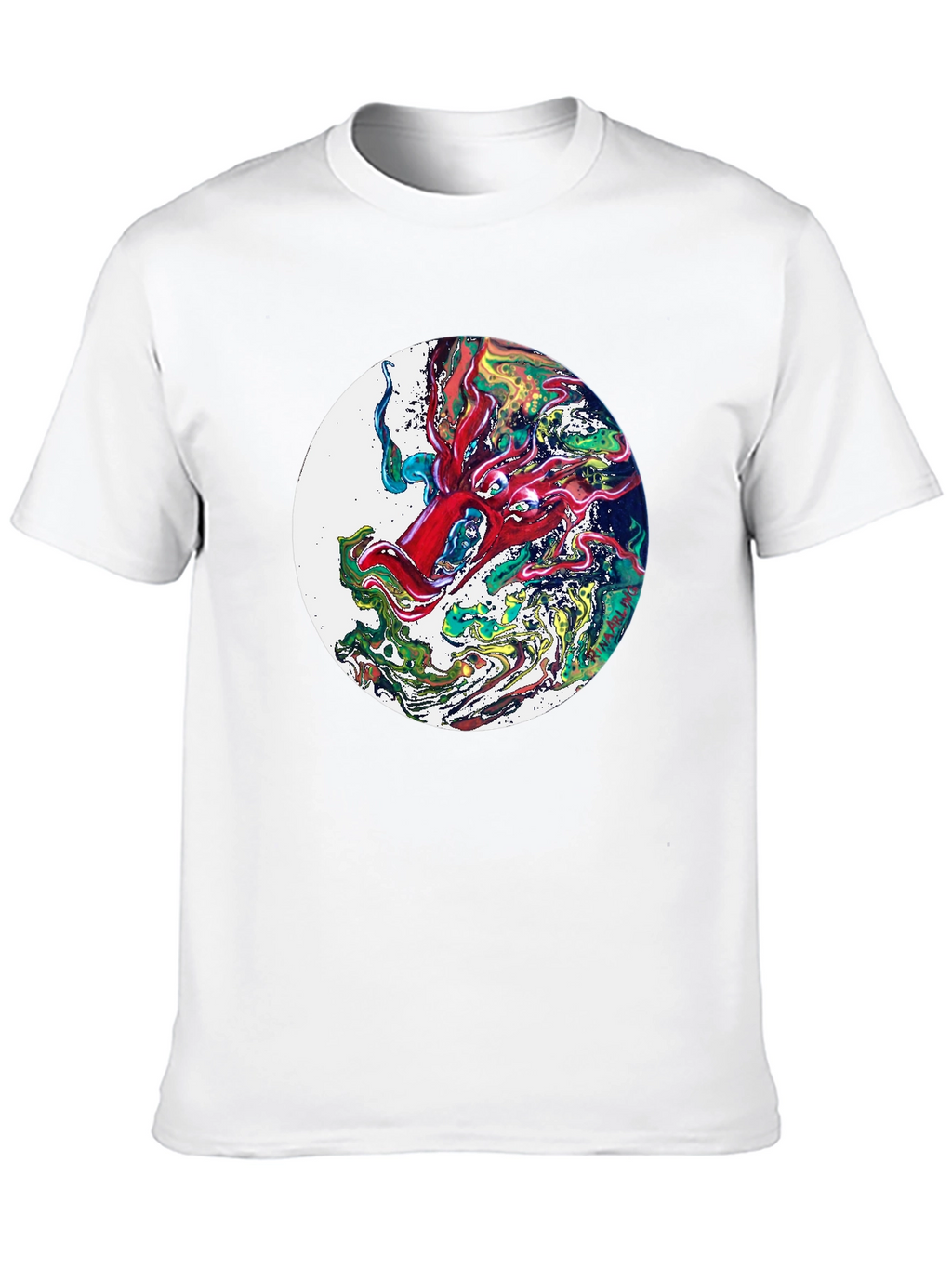 Abstract Dragon Graphic T-Shirt - Black