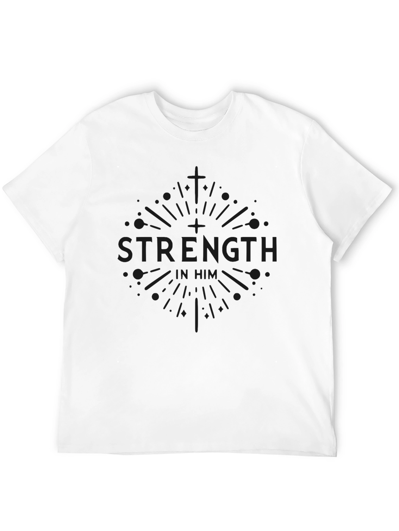 Strength In Him Black T-Shirt Christian Apparel