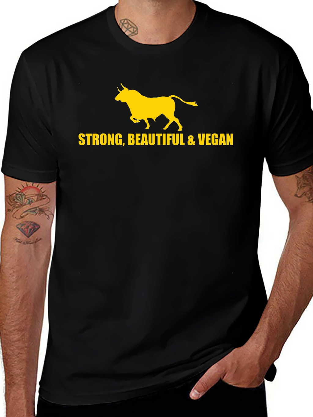 Strong Beautiful & Vegan Bull T-Shirt