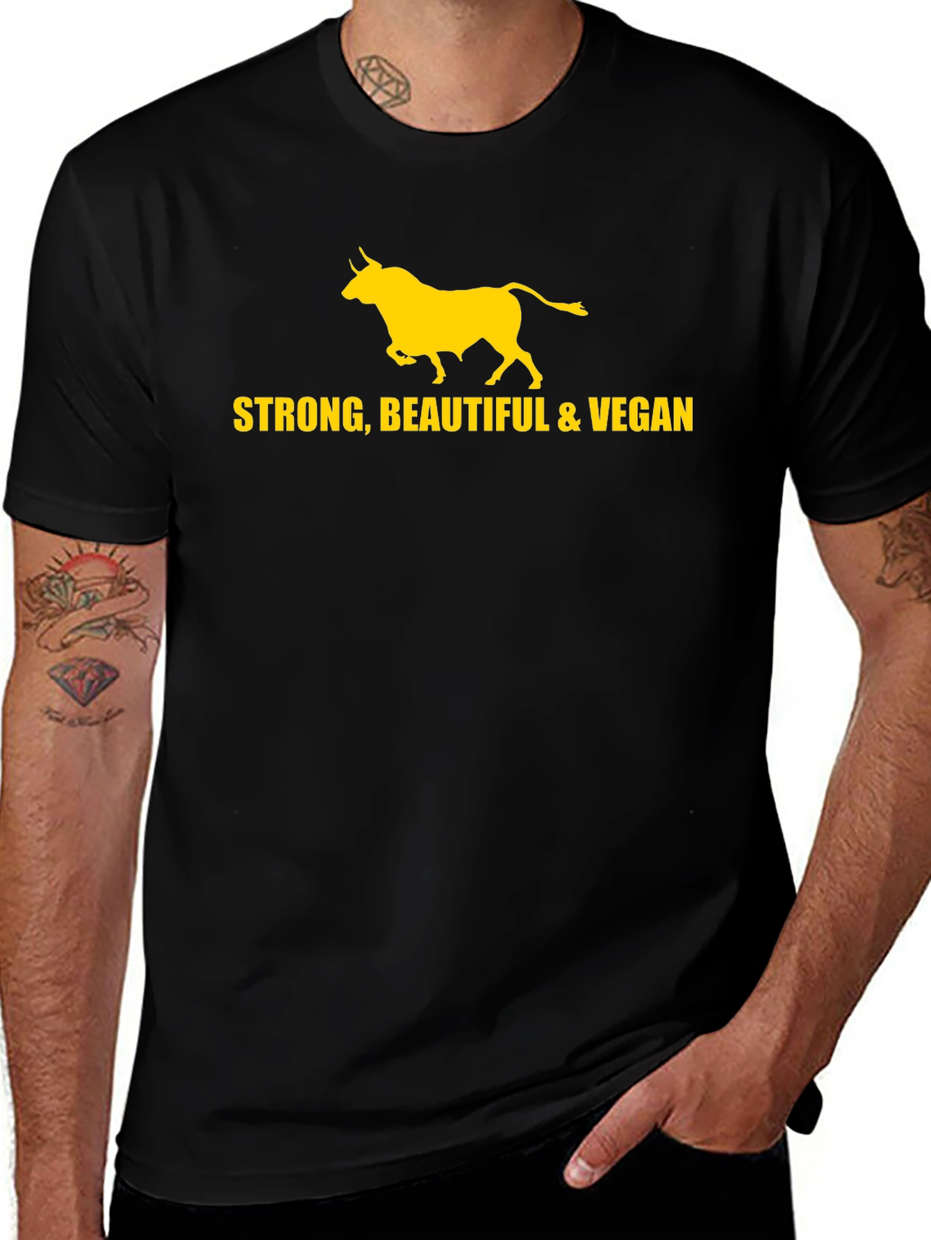 Strong Beautiful & Vegan Bull T-Shirt