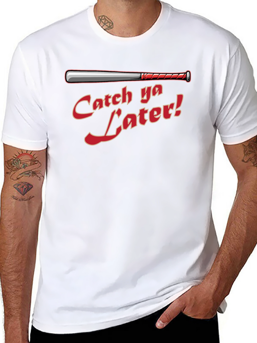 Catch Ya Later Baseball Bat Graphic T-Shirt