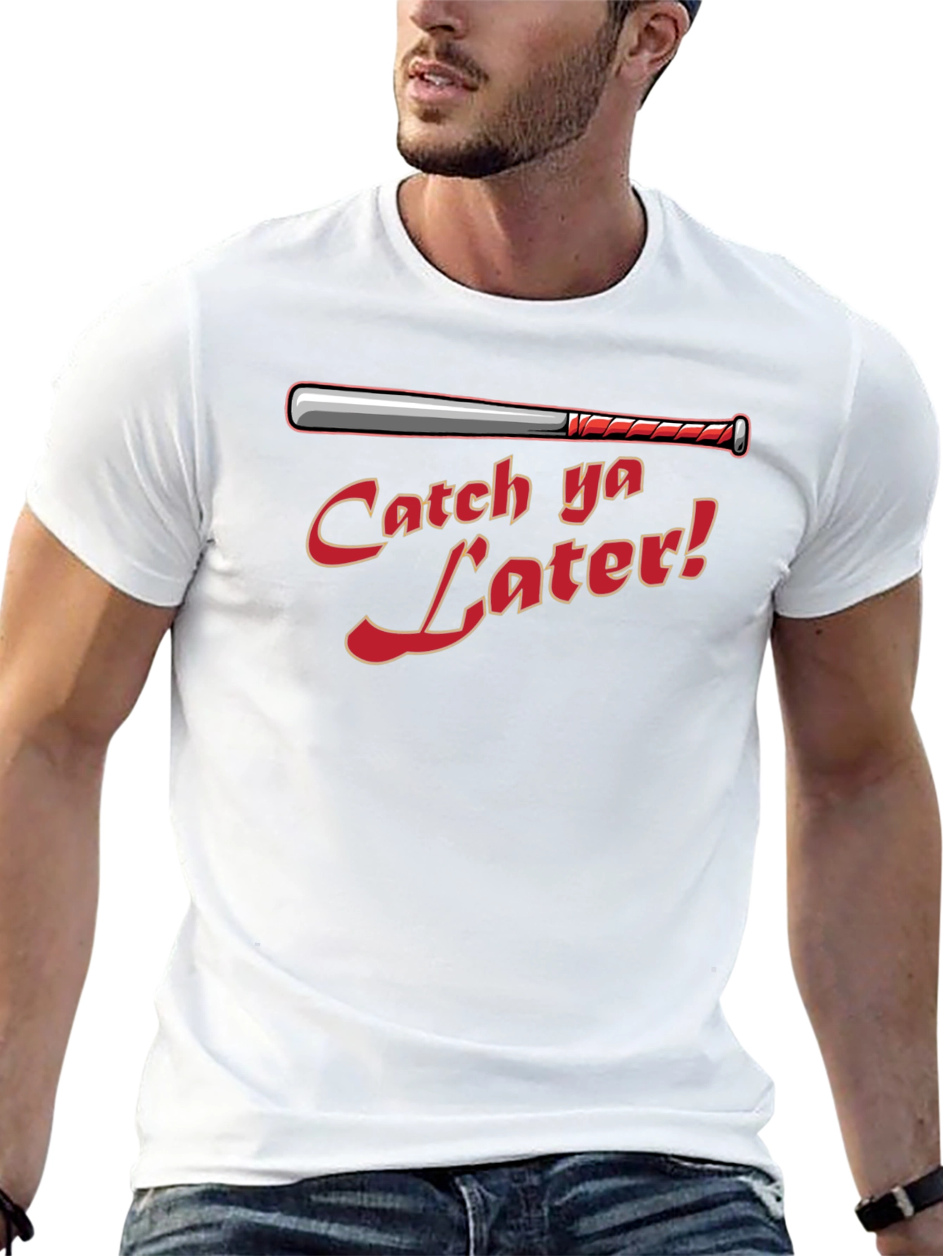 Catch Ya Later Baseball Bat Graphic T-Shirt