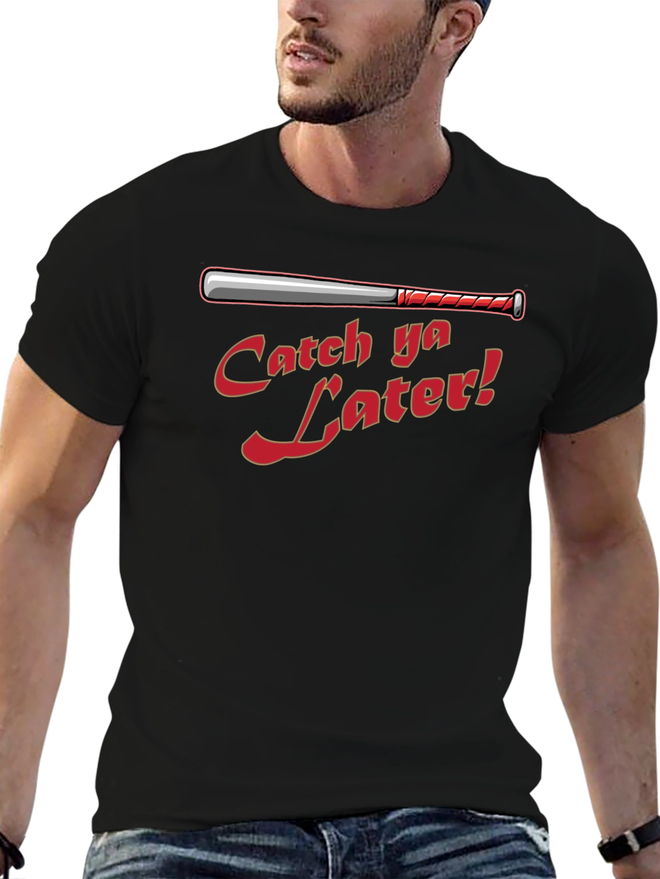 Catch Ya Later Baseball Bat Graphic T-Shirt