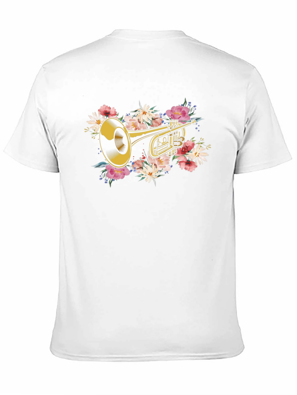 Floral Trumpet Graphic T-Shirt - Music Lover Tee