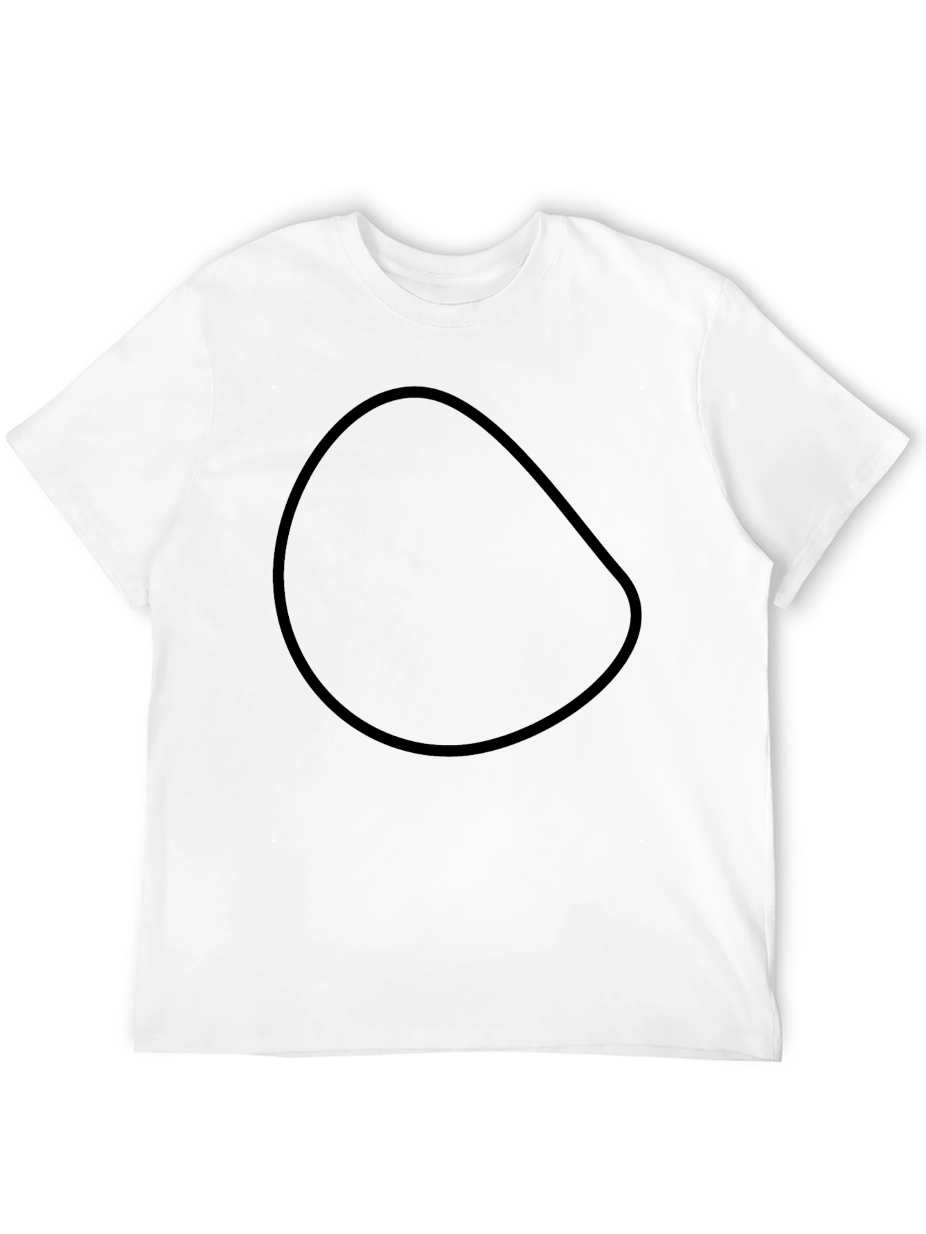 Basic Black Crew Neck T-Shirt with Abstract Design