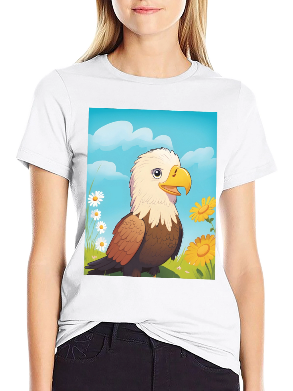 Eagle Cartoon T-Shirt: Patriotic Graphic Tee