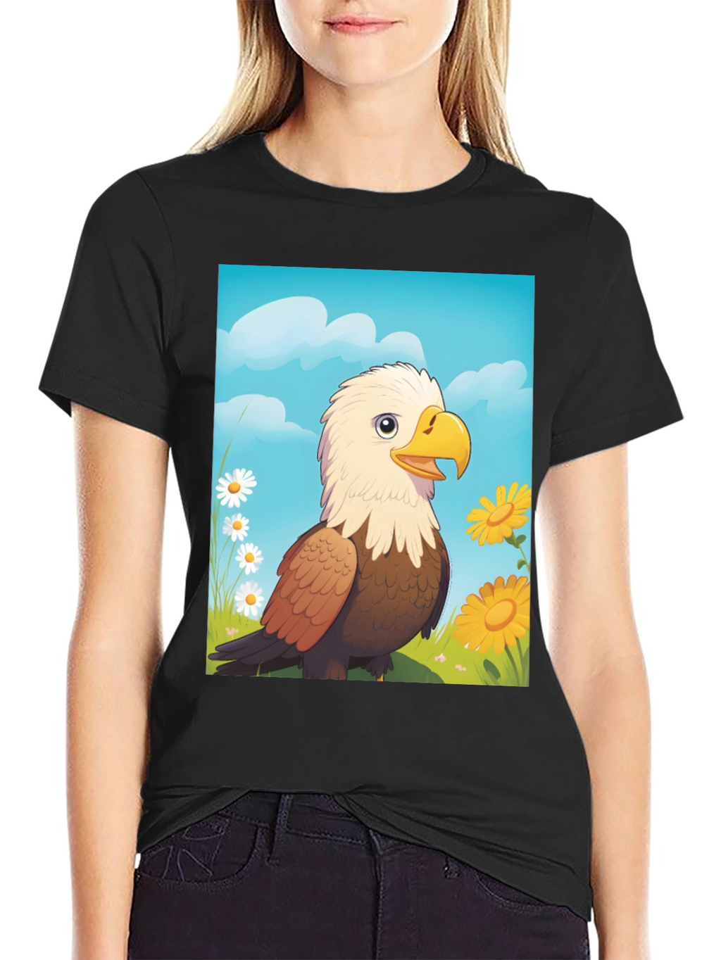 Eagle Cartoon T-Shirt: Patriotic Graphic Tee