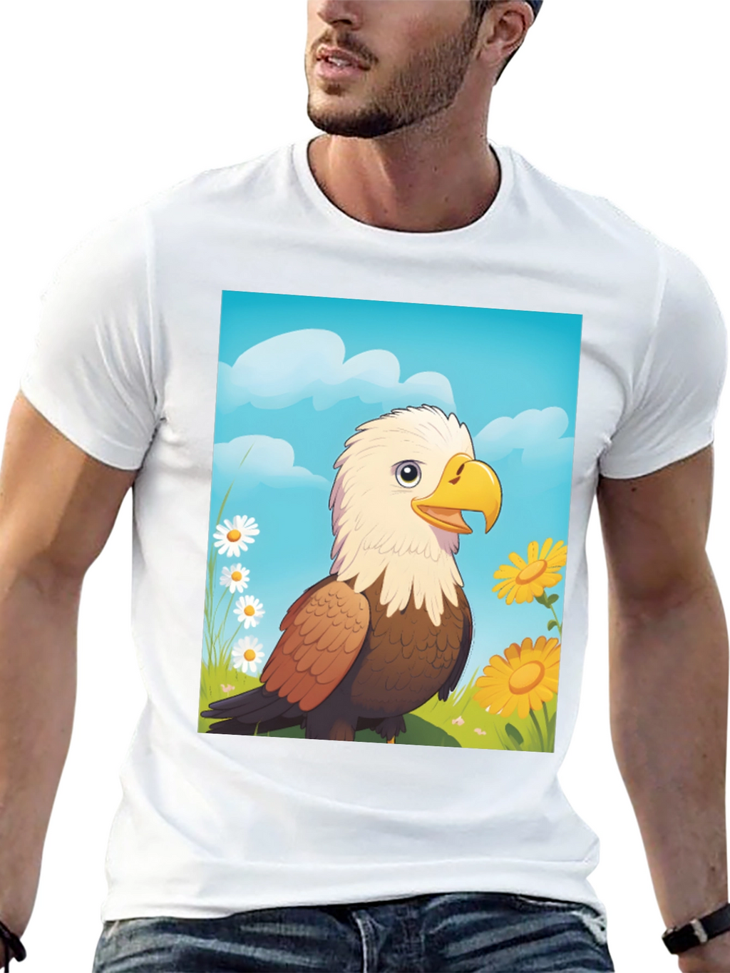 Eagle Cartoon T-Shirt: Patriotic Graphic Tee