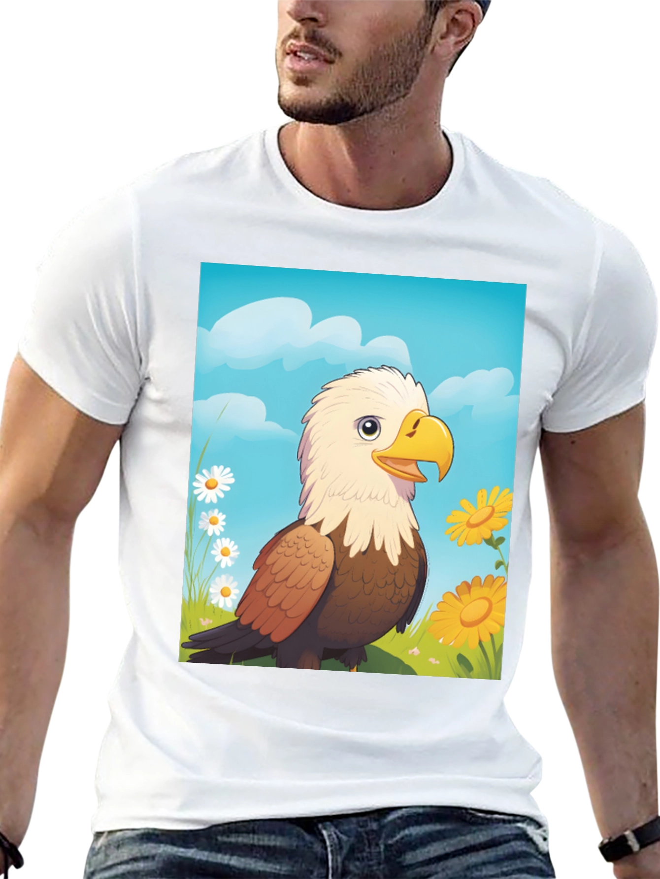 Eagle Cartoon T-Shirt: Patriotic Graphic Tee