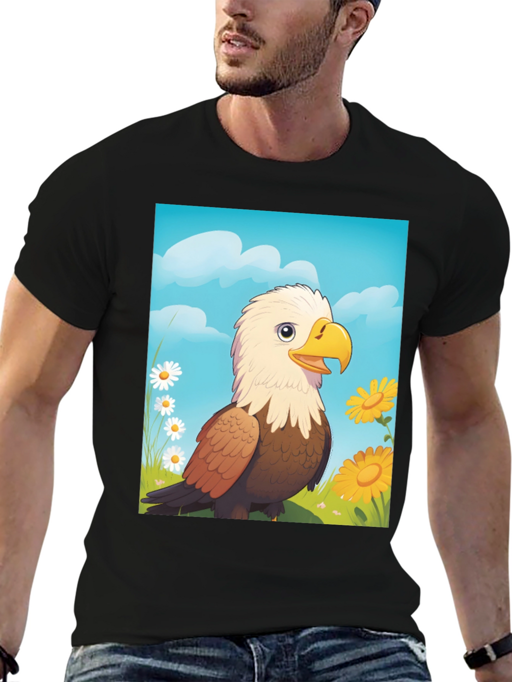 Eagle Cartoon T-Shirt: Patriotic Graphic Tee