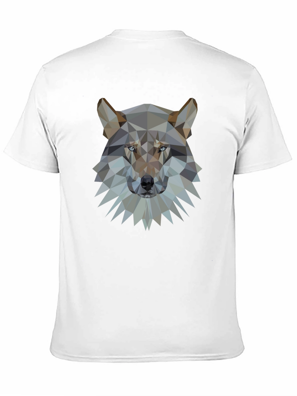 Geometric Wolf Head Graphic Black T-Shirt