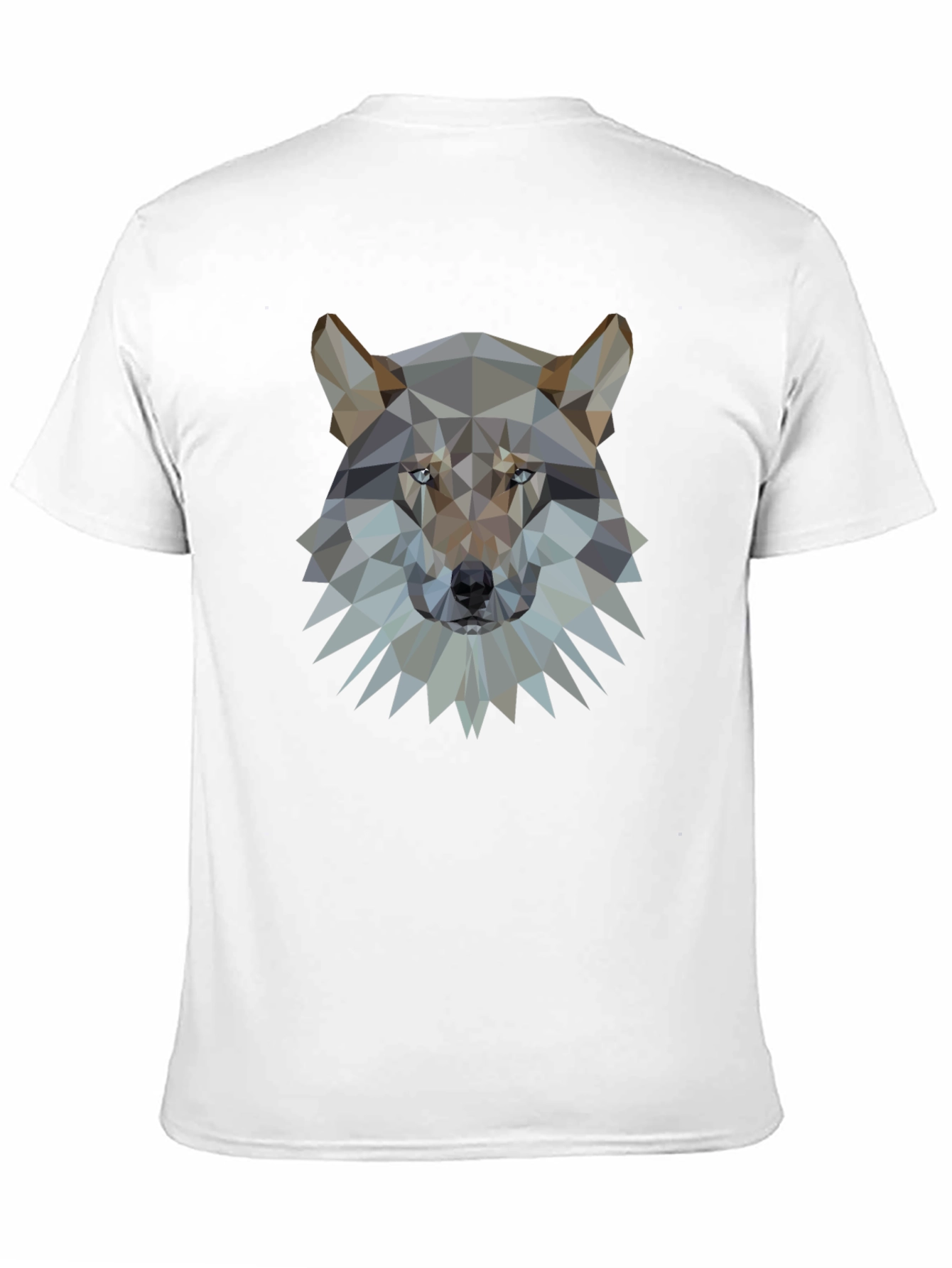 Geometric Wolf Head Graphic Black T-Shirt