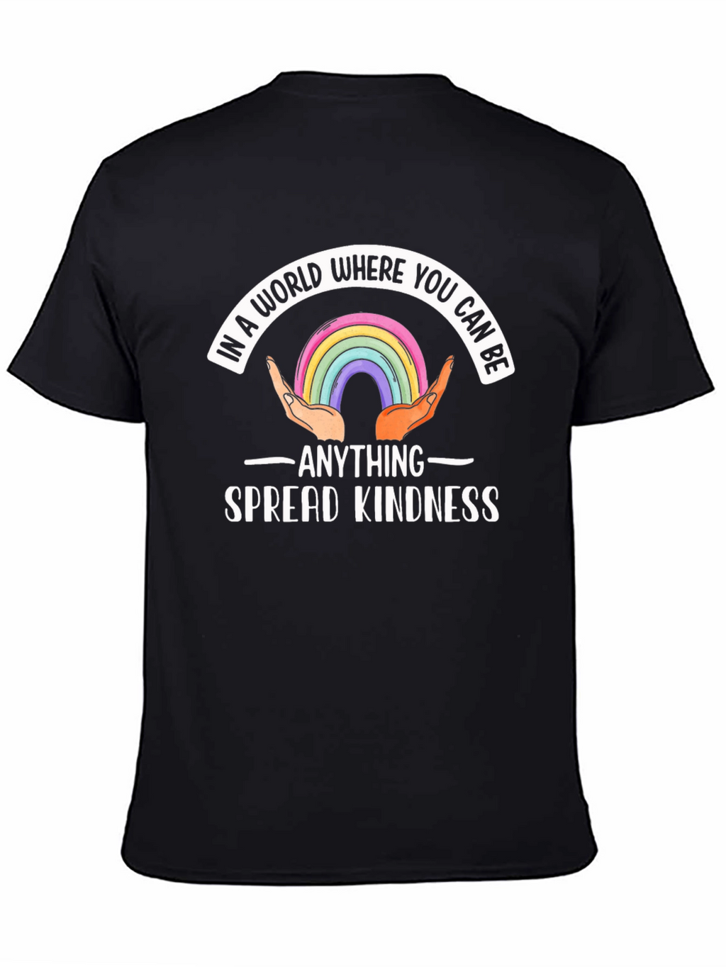 Kindness Rainbow Graphic Tee - Black