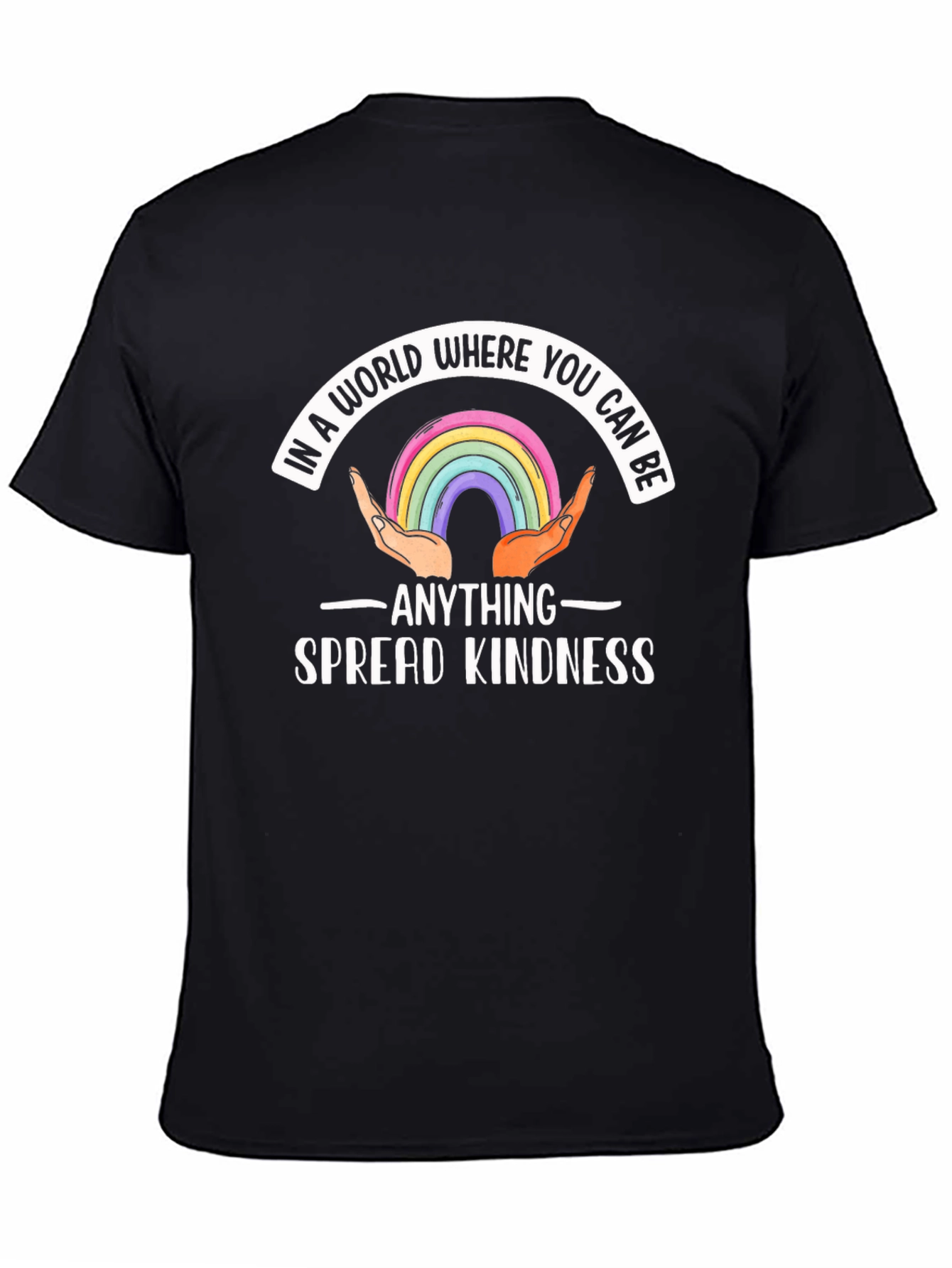 Kindness Rainbow Graphic Tee - Black
