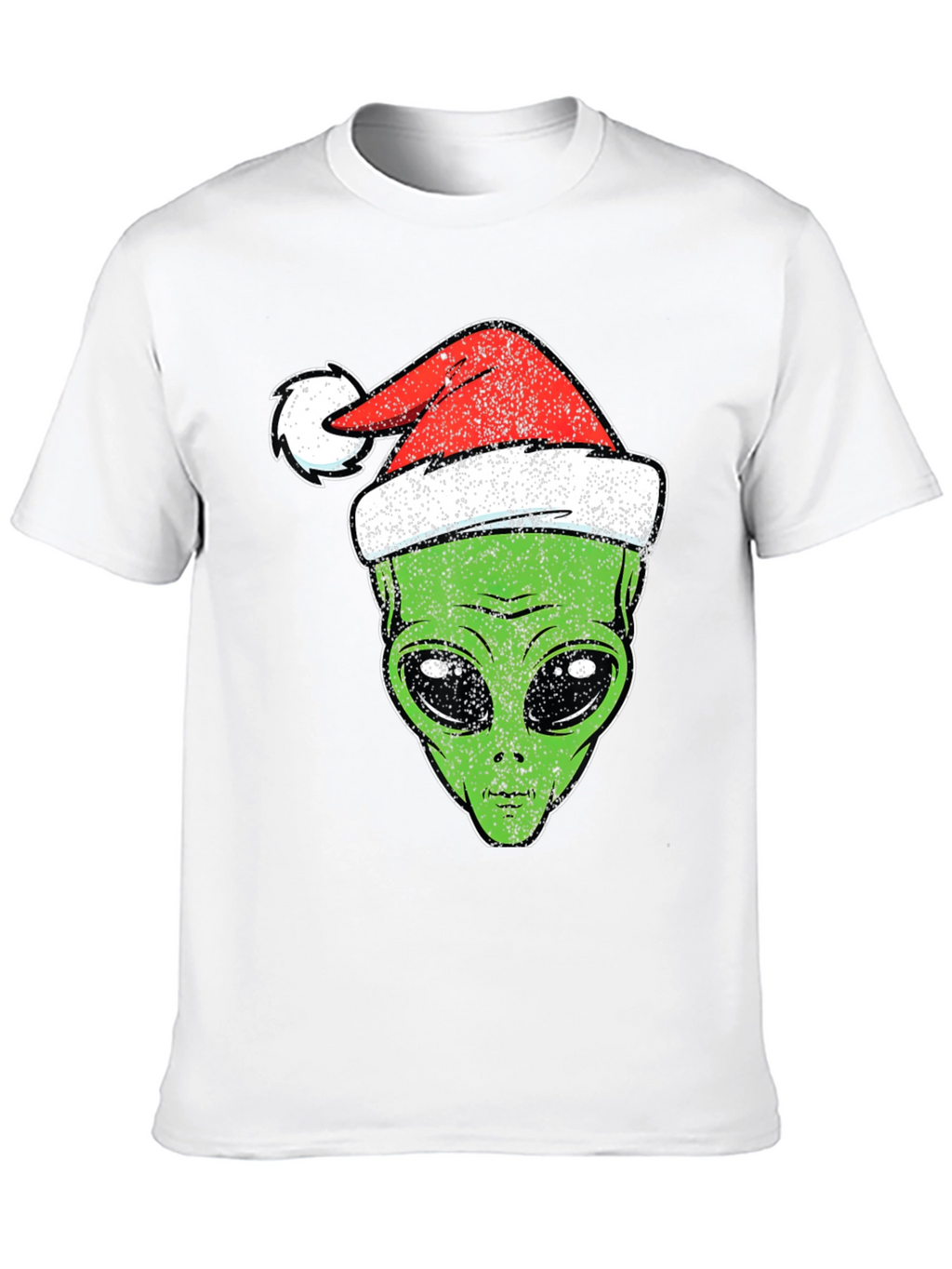 Alien Christmas Santa Hat Graphic Tee