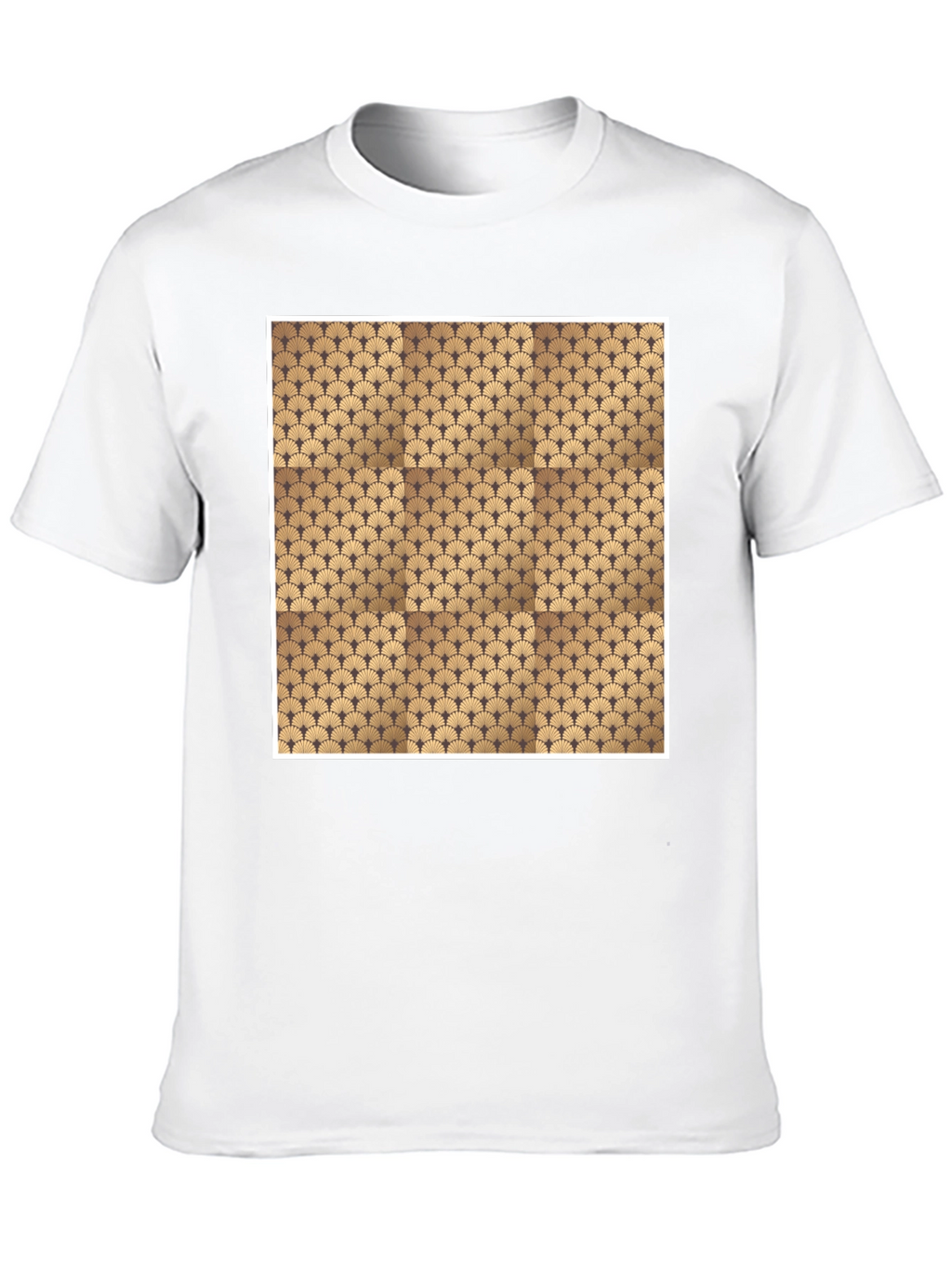 Stylish Black Tee with Geometric Fan Design