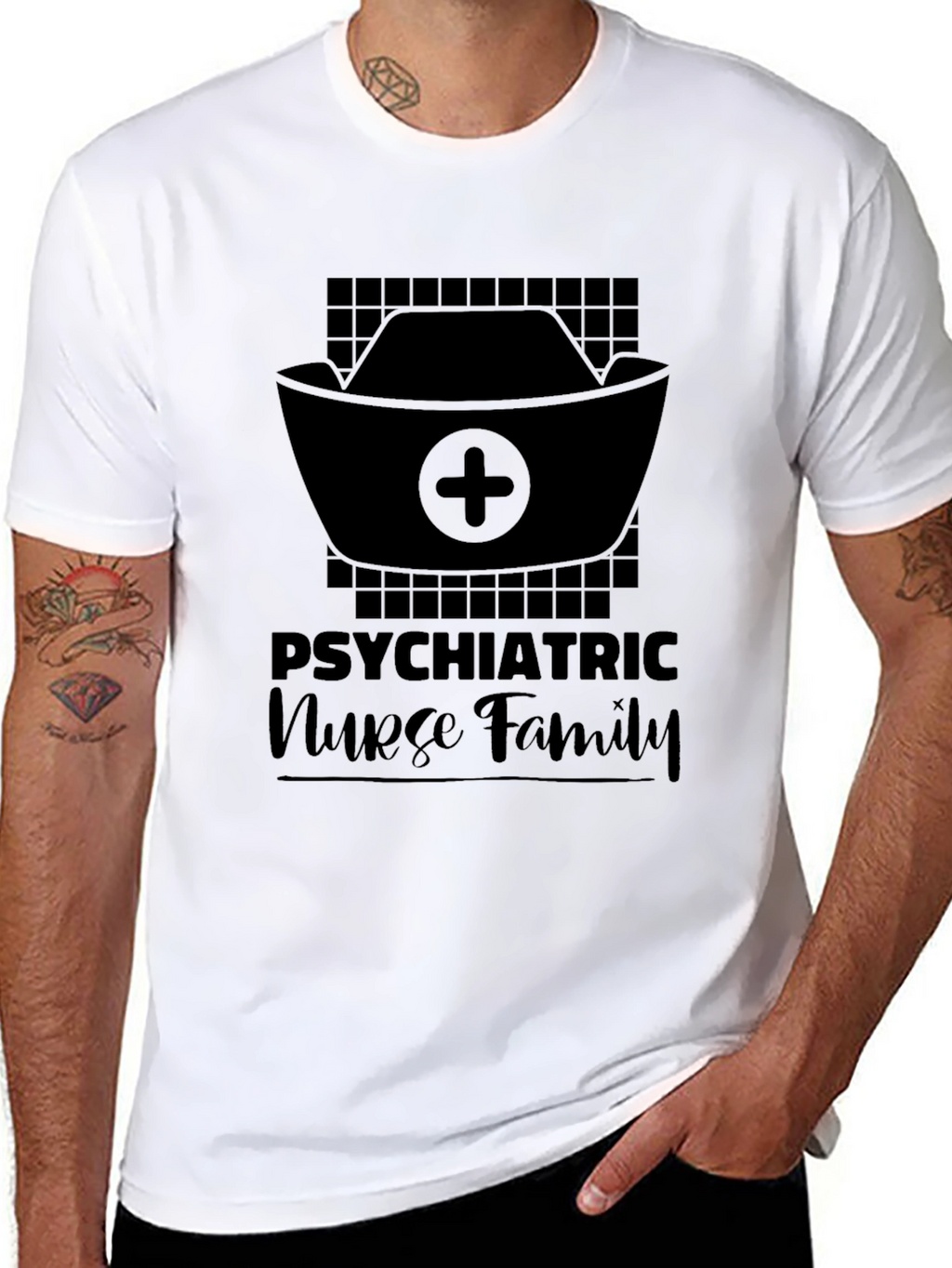 Psychiatric Nurse Family Black T-Shirt