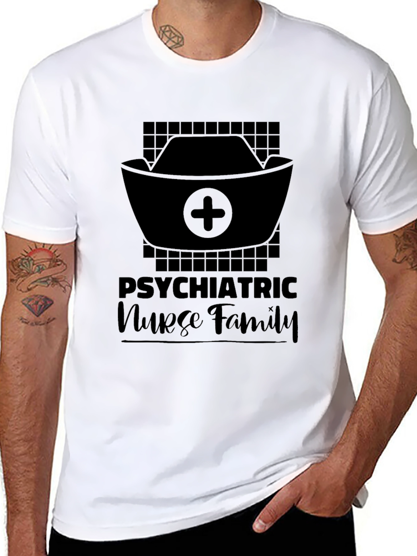 Psychiatric Nurse Family Black T-Shirt
