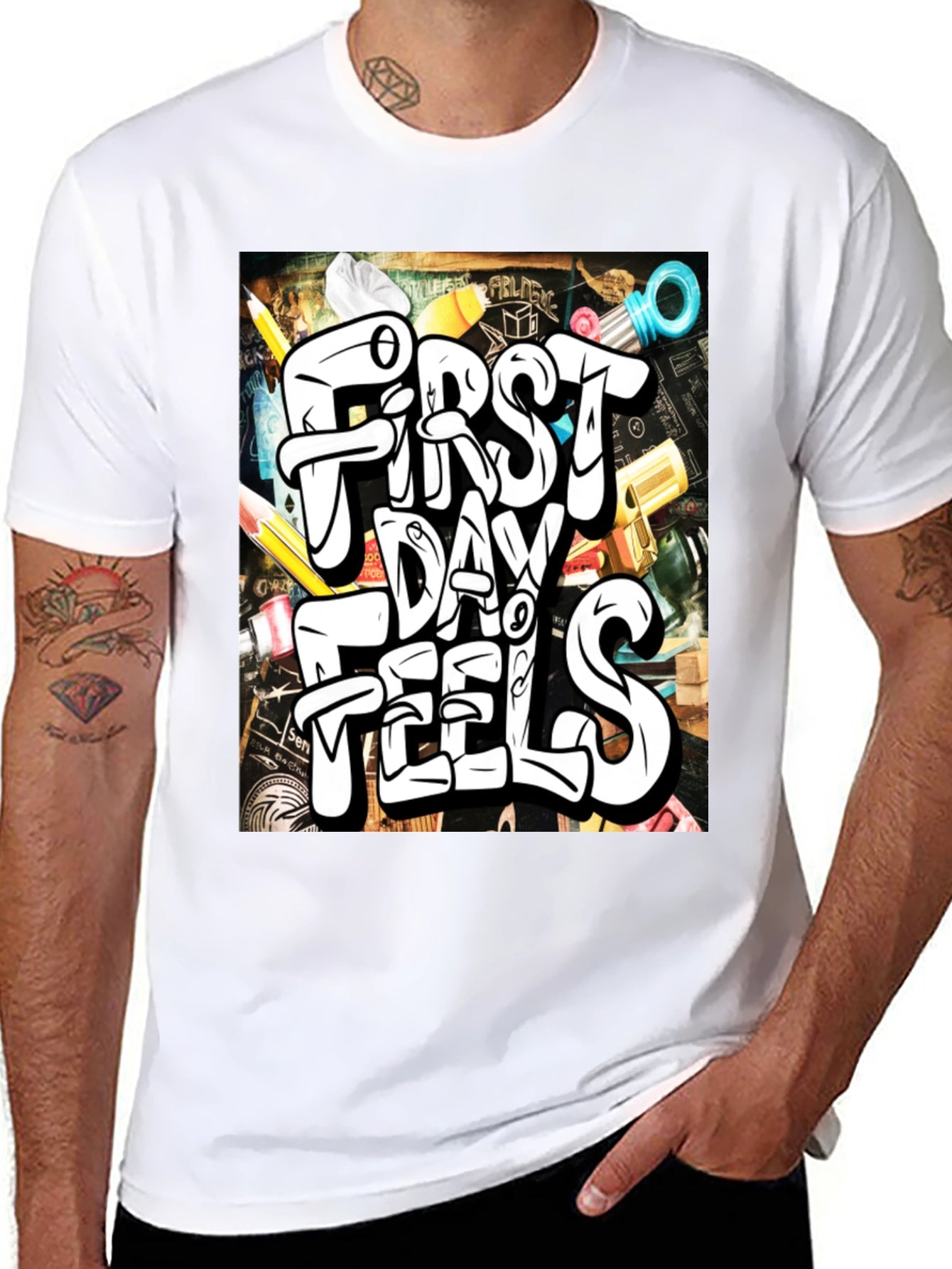 First Day Feels Graphic Tee - Cool Back-to-School T-Shirt