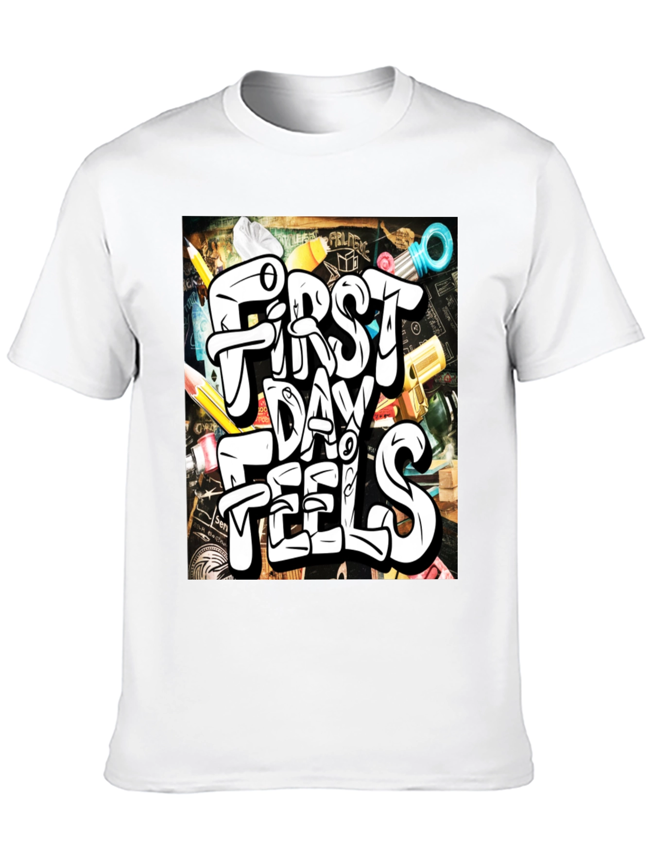 First Day Feels Graphic Tee - Cool Back-to-School T-Shirt