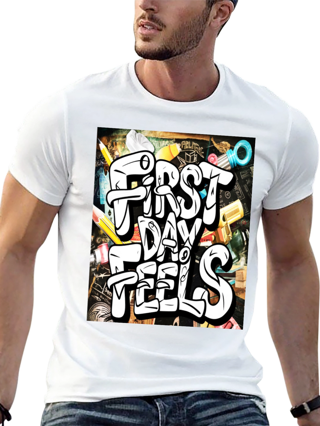 First Day Feels Graphic Tee - Cool Back-to-School T-Shirt