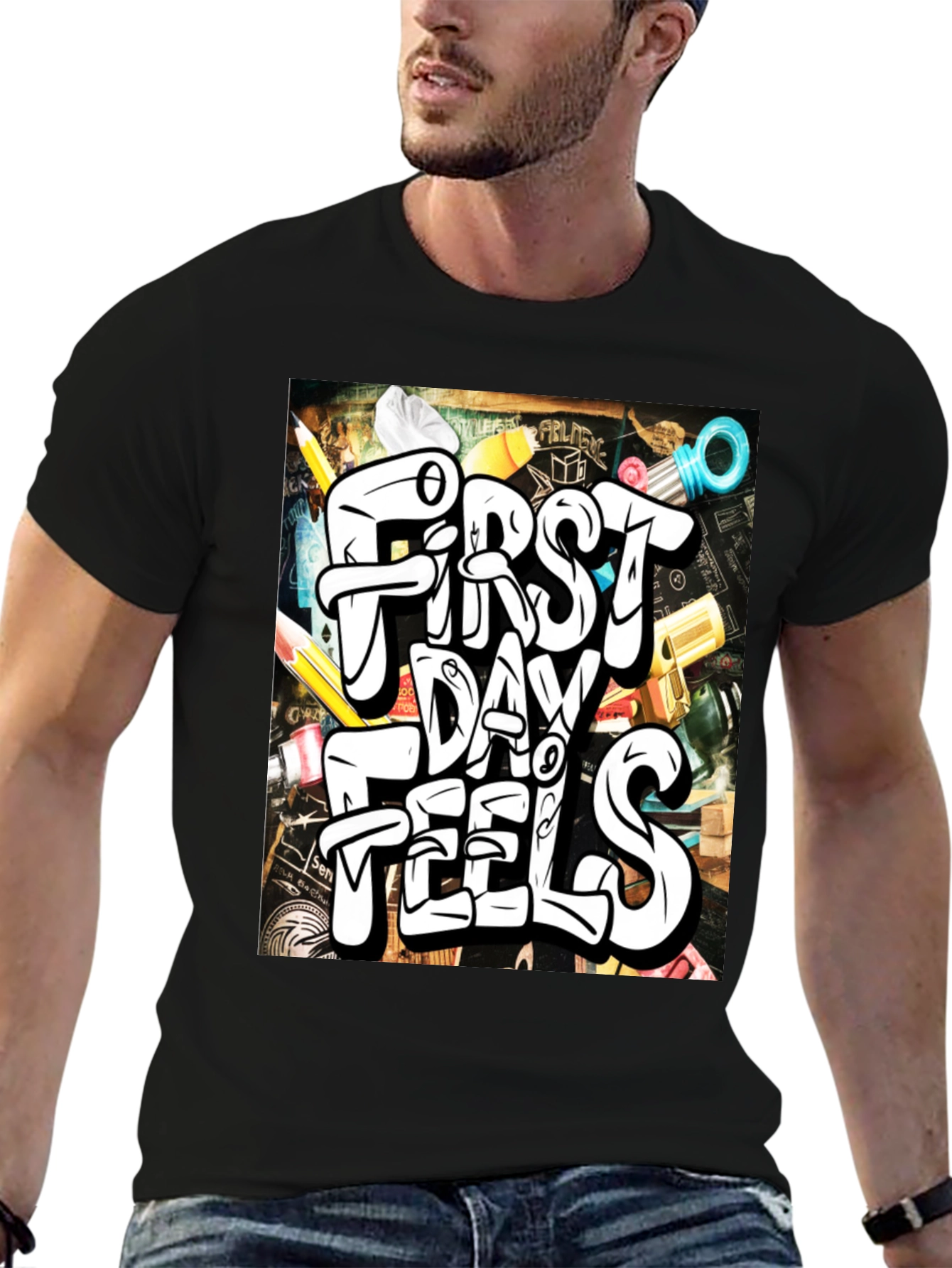 First Day Feels Graphic Tee - Cool Back-to-School T-Shirt